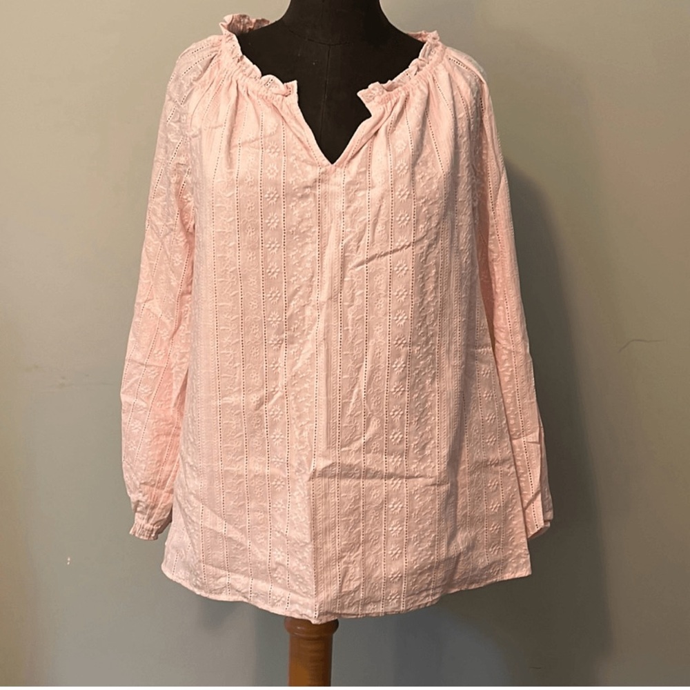 Talbots Light Pink Blouse with Textured Design